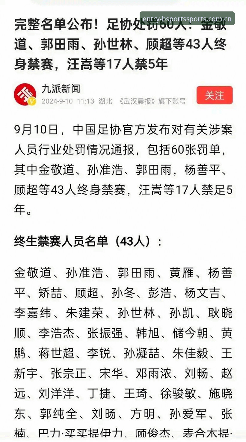 足协史上最大规模禁足vs体育诚信：B体育平台深度解析17人终身禁赛背后的行业地震
